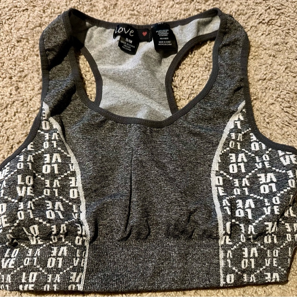 Love Gray Sports Bra Size M